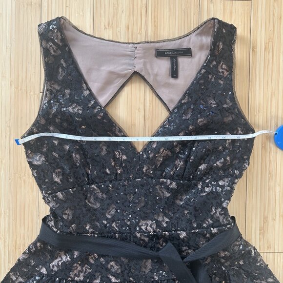 BCBG MaxAzaria Katarina Sleeveless Sequined Open Back Cocktail Dress Size 4 - Picture 7 of 8